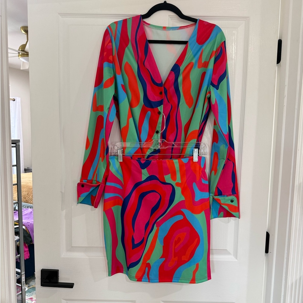 Vibrant Multicolor skirt set